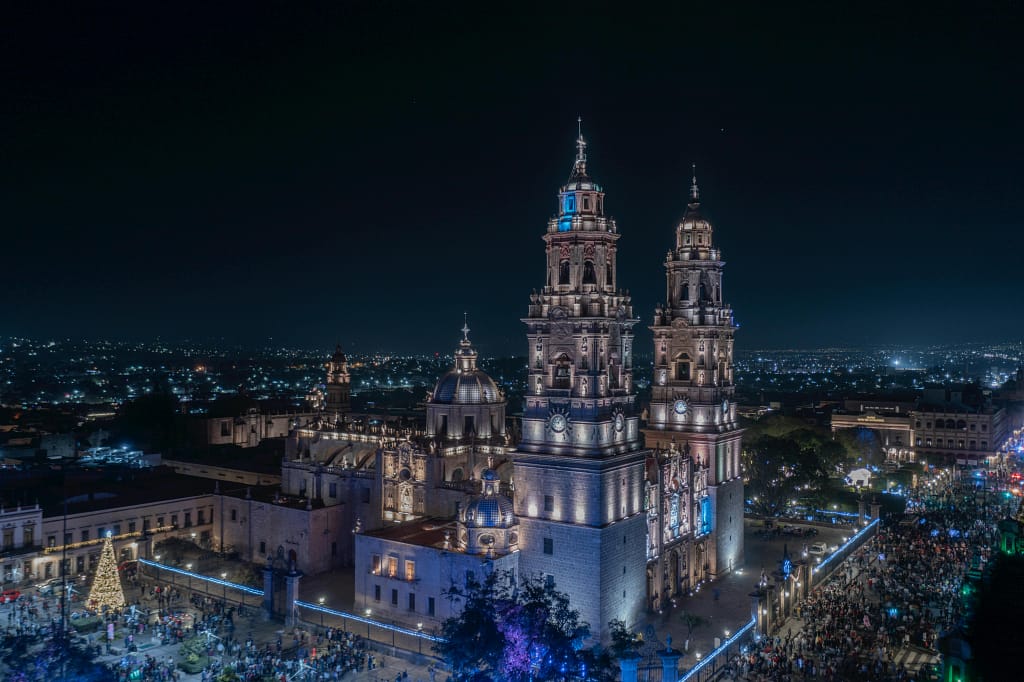 Catedral de Morelia de noche